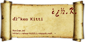 Ékes Kitti névjegykártya