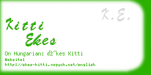 kitti ekes business card